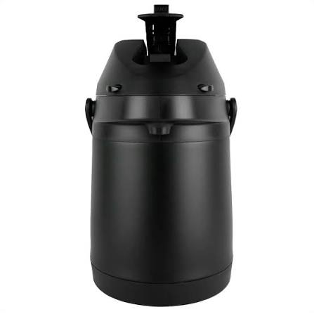 Fotografia real: térmica preta sem logotipo; capacidade do modelo não informada
